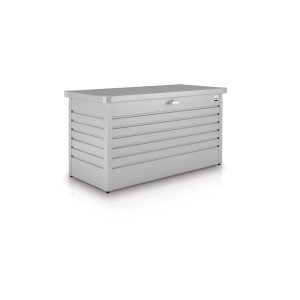 Biohort Freizeitbox 130, silber-metallic. Universalbox aus Metall mit abschließbarem Deckel.