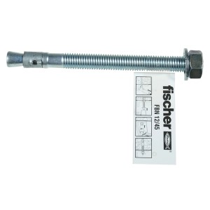 Fischer Bolzenanker FBN II 12/50, Stahlanker mit Gewinde und Mutter für Dübelbefestigungen.