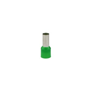 Grüne Aderendhülse 16 mm² mit silbernem Metallrohr für sichere Kabelenden und Verbindungsklemmen.