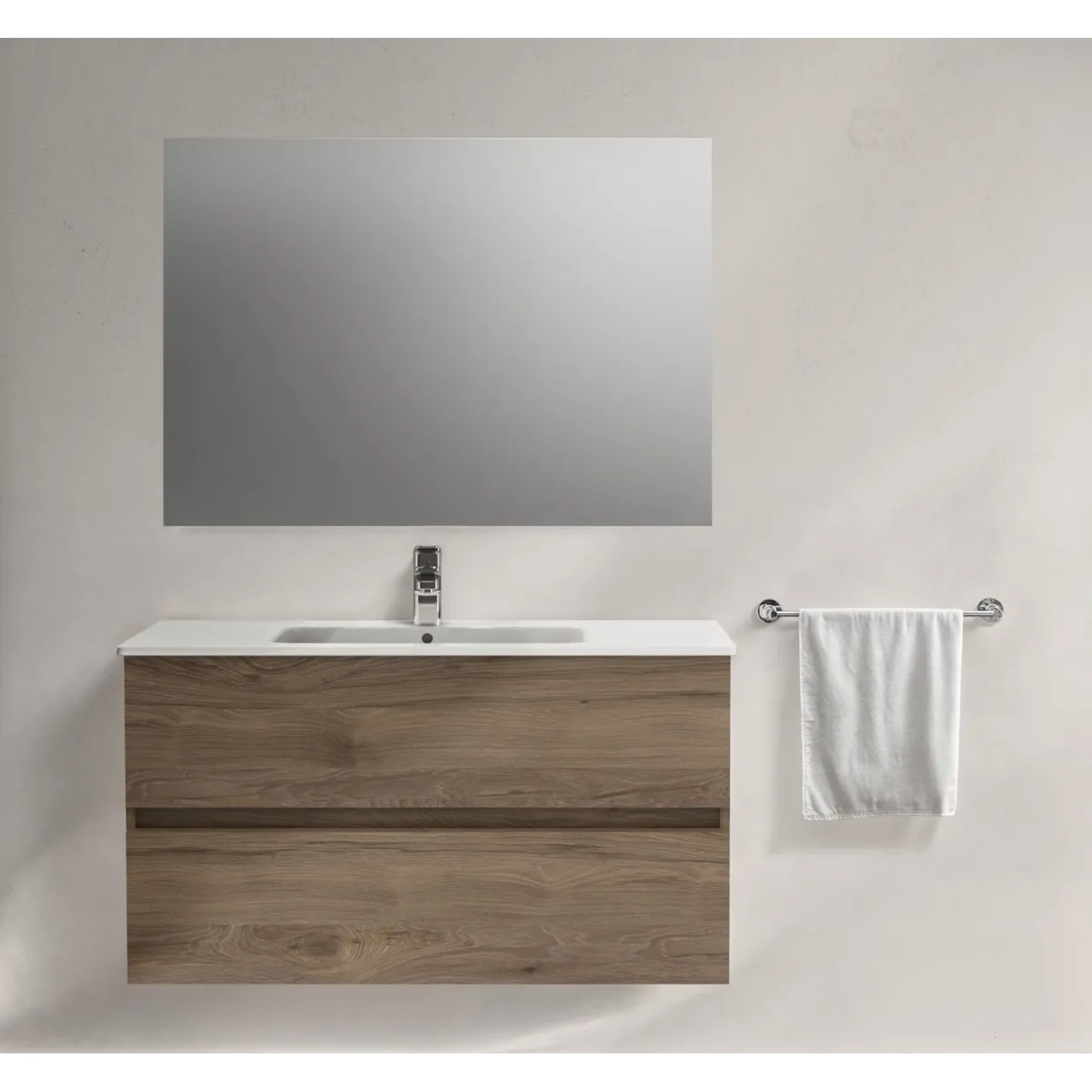 Ideal Standard Badmöbel-Set Eurovit+ mit Unterschrank, Waschtisch (61 cm) in Nussbaum.
