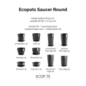 Ecopots Untersetzer Ø Dunkelgrau 30 cm