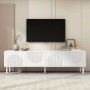 okwish TV Schrank mit Stauraum Kabelmanagement Minimalistisch 180x40x52cm Weiß_3