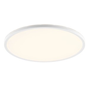 Weiße, runde LED-Deckenleuchte Avola, Ø 42 cm, für Wohnräume und Büros.