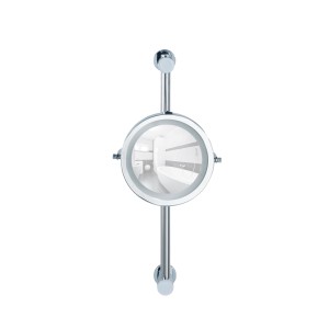Wenko Power-Loc LED Wandspiegel Carpi, runder Kosmetikspiegel mit Beleuchtung und 5-fach Vergrößerung.