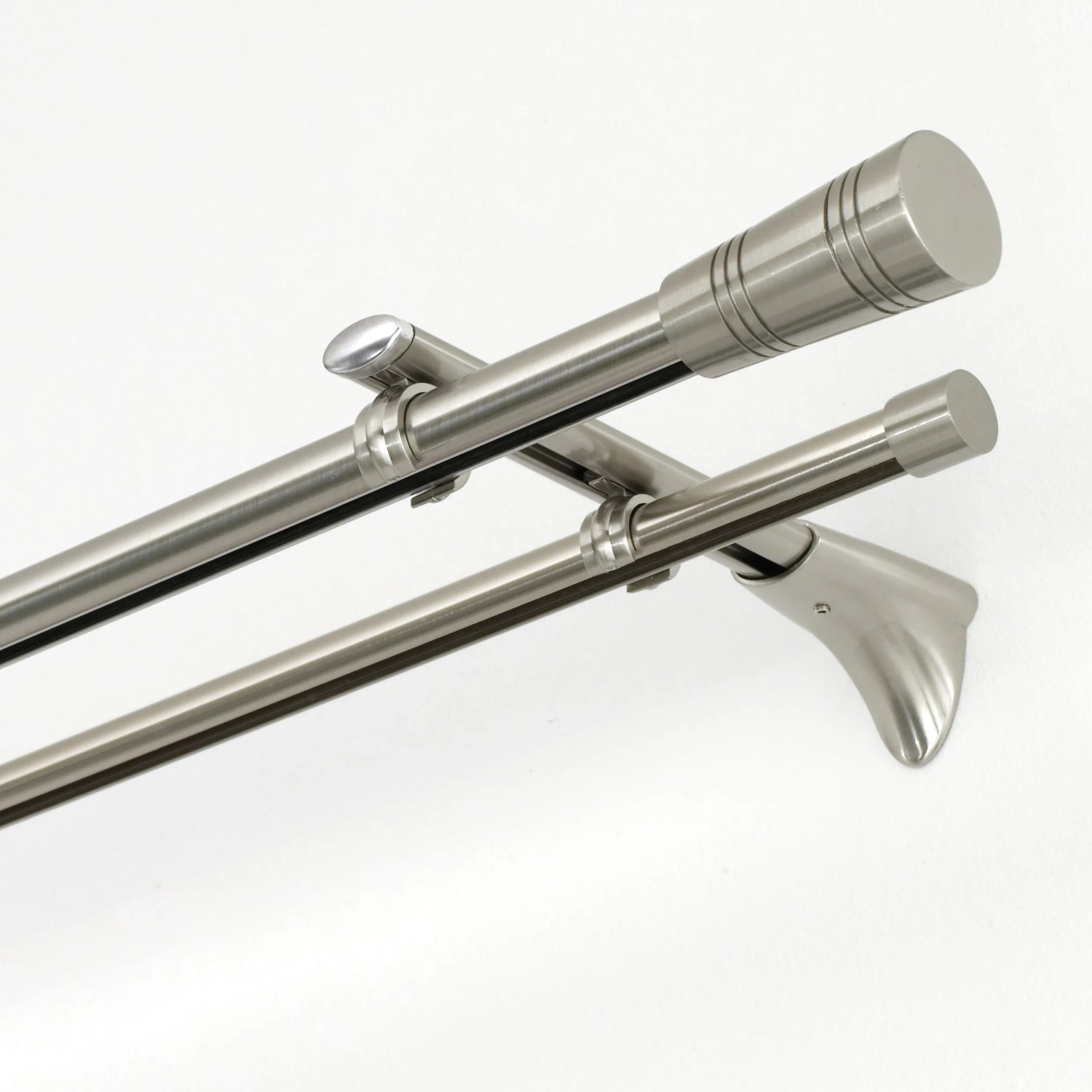 Gardinia Endstücke Chicago Edelstahloptik für 20 mm Stangen, 2er-Pack.