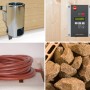 Weka Ofenset 1 mit 3,6 kW Ofen, digitaler Steuerung und Saunasteinen für finnisches Saunieren.