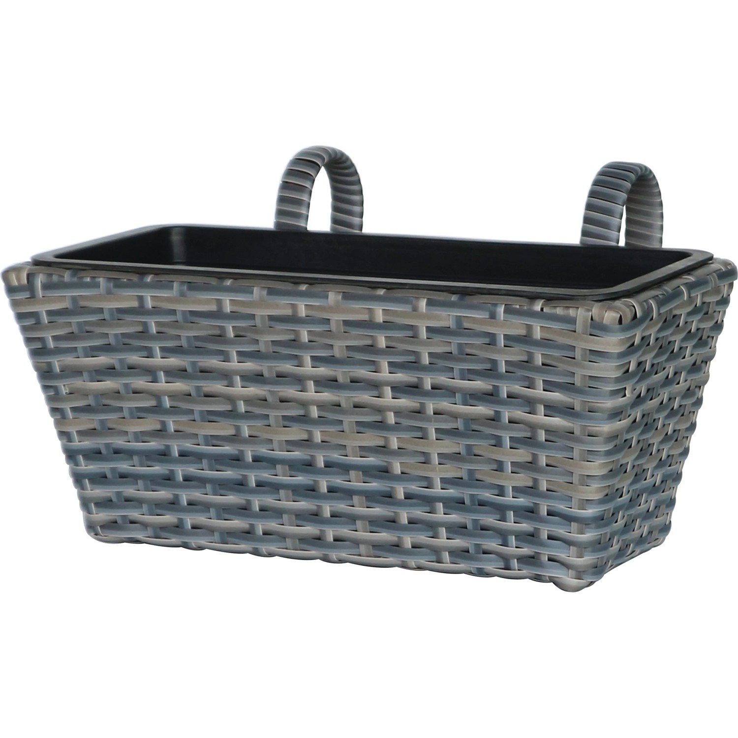 Balkonkasten Polyrattan Anthrazit-Beige 40 cm x 28 cm x 22 cm kaufen bei OBI