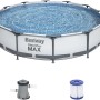 Bestway Stahlrahmen-Pool Set Steel Pro Max, Ø 366 cm, mit Pumpe und Filterkartusche.