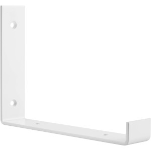 Weiße Industrial-Konsole (21,2x15cm) aus Metall zur Wandmontage für Regale.