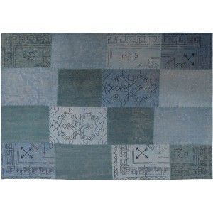 Kayoom Vintageteppich Lyrical 210, blau-multicolor, 120x170 cm, Patchwork-Design.