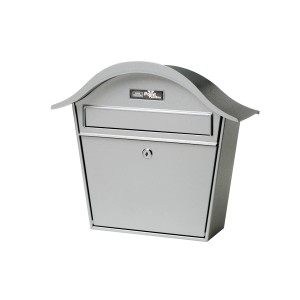 Burg Wächter Briefkasten Holiday 5842, silberner, wetterfester Postkasten für DIN C4.