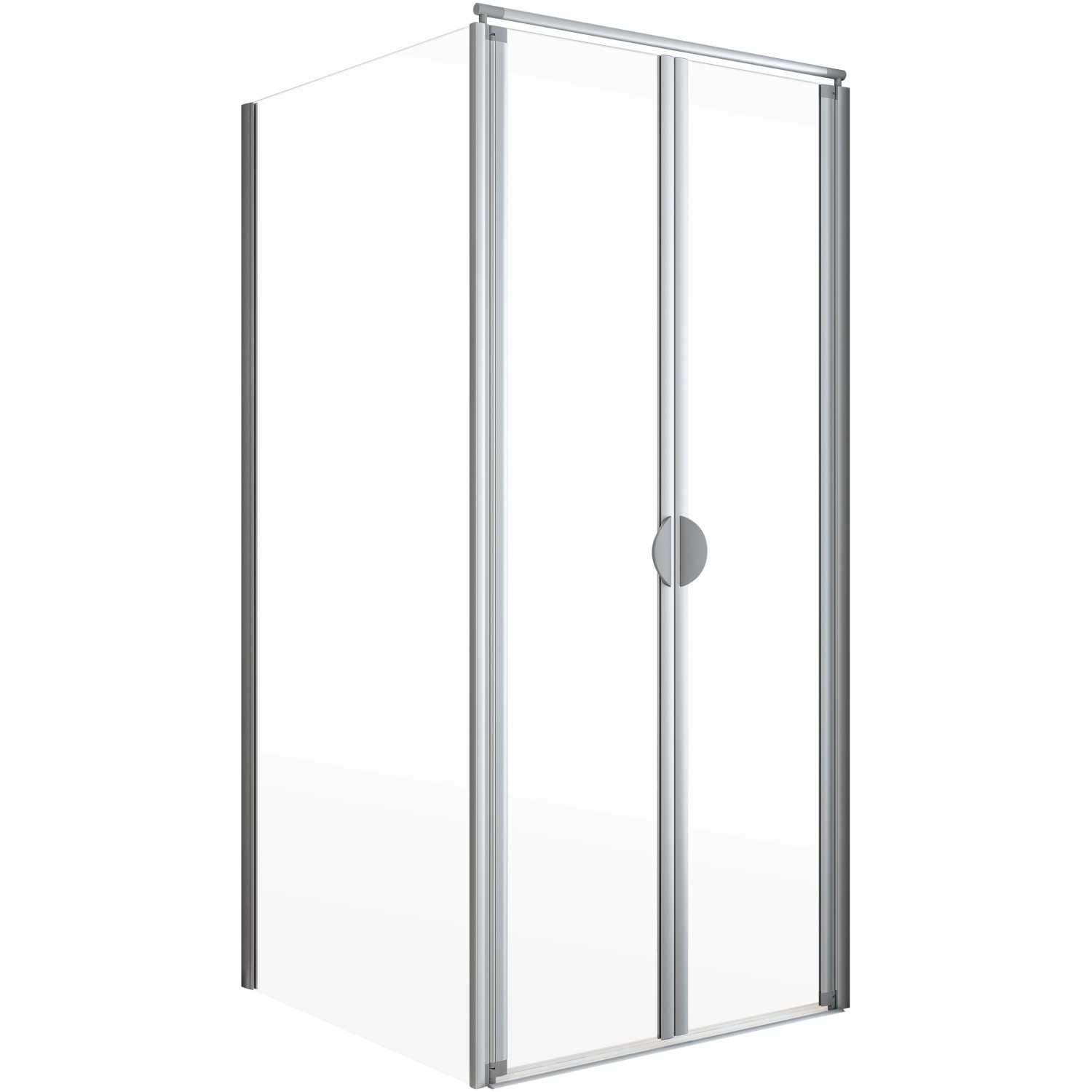 Schulte ExpressPlus Duschkabine mit Pendeltür, Alu Natur, 180x90x90cm.