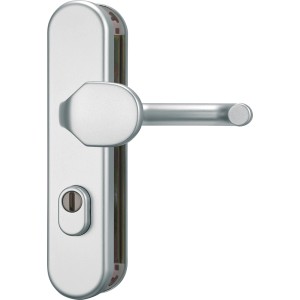 Abus Schutzbeschlag SB 815, Wechselgarnitur in Aluminiumfarben für erhöhte Sicherheit.