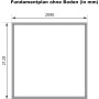 Fundamentplan für Karibu Gartenhaus Set Ernesto A, Maße 2090 x 2120 mm.