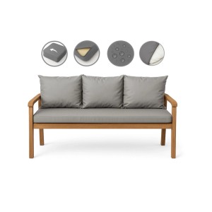 Setgarden  Mix Bench Kissen Outdoor Kissen Bankauflage 160x50+3x50x56cm Kissen Für 3-Sitzer Bänke 1tlg Grau