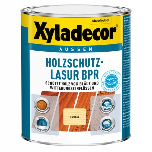 Dose Xyladecor Holzschutz-Lasur BPR Farblos 1L für den Außenbereich. Holzlasur schützt vor Bläue und Witterung.