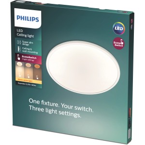 Verpackung des Philips LED-Panel Superslim 3-in-1 SceneSwitch, 18W, 2700K, Weiß.