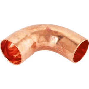 Kupfer Löt-Bogen Typ 5001A, 56 mm, 90 Grad Winkel für Heizung und Wasserinstallation.