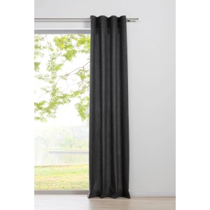 Anthrazitfarbener Schlaufenschal von Mydeco, blickdicht, 300x135 cm, für Fenstervorhänge.