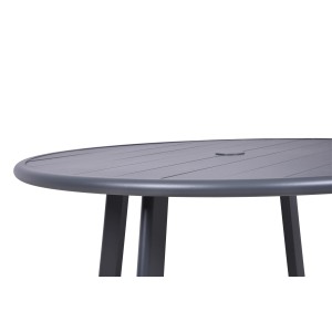 Runder, anthrazitfarbener Gartentisch Costa von Garden Pleasure, 101,5 cm Durchmesser.