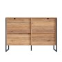 okwish Sideboard mit Metallbeinen Erhöhten Türen Wohnzimmer 120x40x80cm Schwarz Natur_6