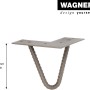 Wagner Möbelbein Hairpin Design, 10 cm, Eisen matt. Möbelbein im Industrial Look.