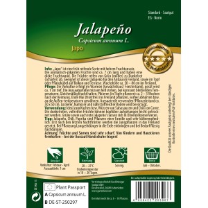 Saatgutpackung Quedlinburger Jalapeno Japo: Scharfe Chili für Garten, Balkon & Beet.