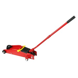 Roter Apa Rangierwagenheber mit 3 t Tragkraft und Hebel für Wartung und Reparatur.