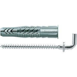 Fischer Universaldübel UX 8x50 mit Winkelhaken, geeignet für diverse Baustoffe.
