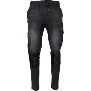 Cat Bundhose Dynamic Denim Schwarz, Größe 32x30, Arbeitskleidung mit Cargotaschen und Knieverstärkung.
