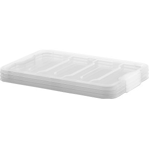 3er-Set Deckel für Santos XS/S Allzweckboxen, transparent.