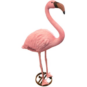 Ubbink Teichfigur Flamingo, rosa, 90 cm hoch, mit Erdspieß für Teichdeko & Wasserspiele.
