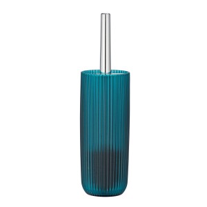 Wenko WC-Garnitur Agropoli in Petrol: WC-Bürste mit Halter aus Kunststoff, modernes Design.
