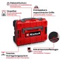 Einhell Werkzeugkoffer Universal 80-tlg E-CASE, rot, stapelbar, mit Tragegriff und Werkzeugsortiment.