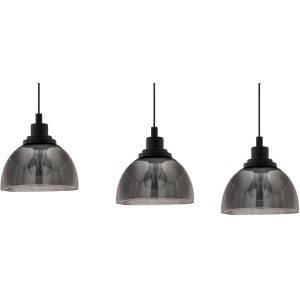 Eglo Hängeleuchte Beleser, schwarz-transparent, Pendelleuchte mit Stahl und Glas.