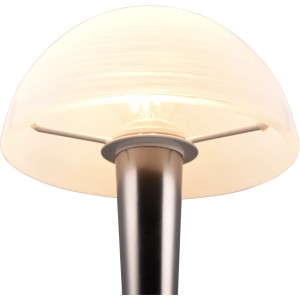 Weiße Reality Tischleuchte Canaria im Pilzdesign. Moderne Design-Tischlampe für den Wohnbereich.