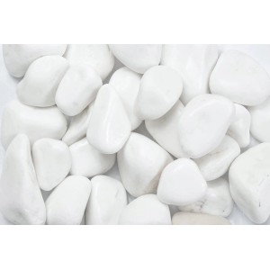 Glänzende, weiße Marmor Zierkiesel (50-80mm) Thassos-Weiß für Garten und Landschaft.