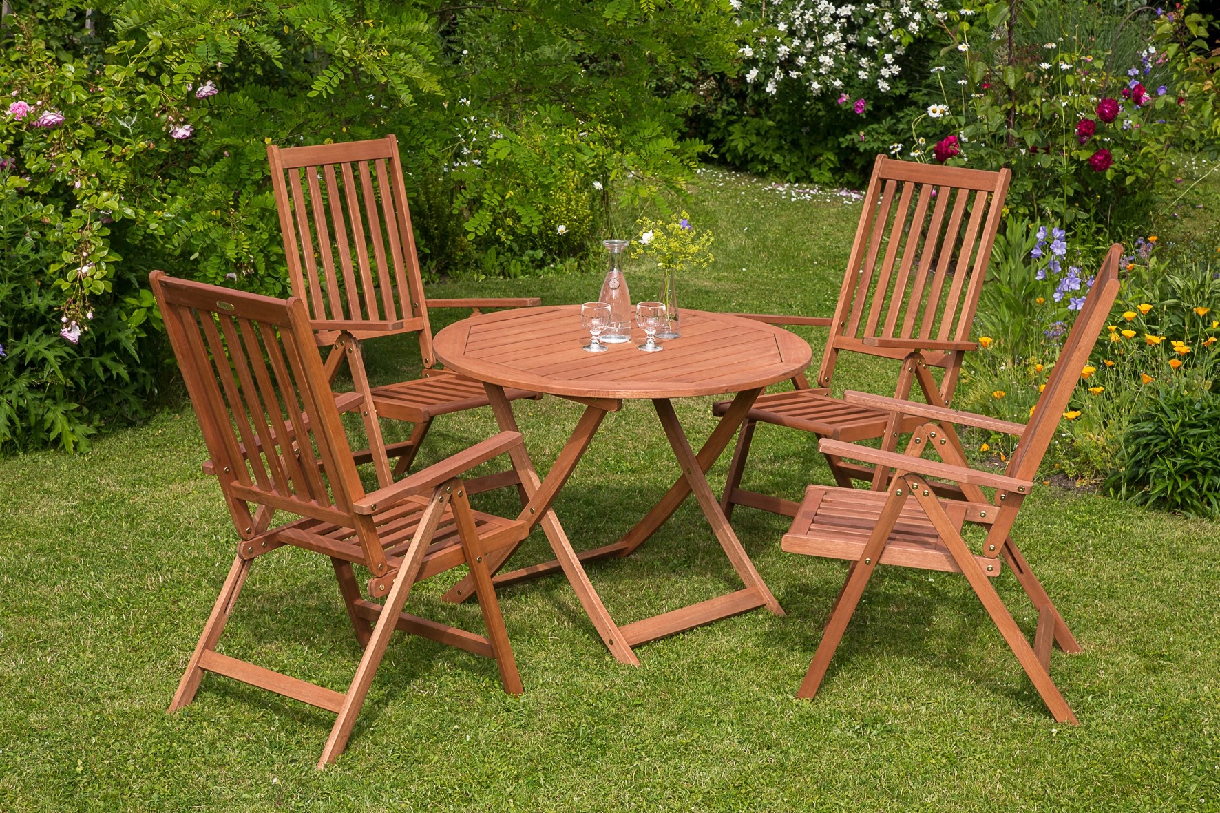 GartenmöbelSet Vitoria 5tlg. Braun inkl. rundem Tisch kaufen bei OBI