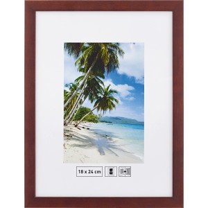 Holzbilderrahmen Mahagoni Glatt 18 cm x 24 cm