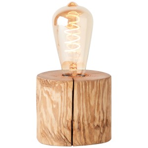 Brilliant Tischleuchte Trabo aus Kiefernholz, gebeizt, mit Glühbirne. Design-Tischlampe.