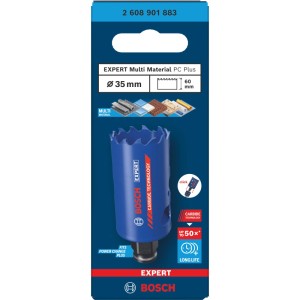 Blaue Bosch Lochsäge Expert Multi Material PC Plus für verschiedene Materialien.