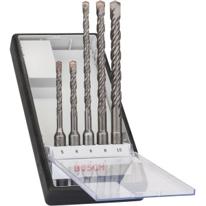 Bosch Hammerbohrer-Set Pro, 5-teilig, SDS-plus Aufnahme, für Beton und Mauerwerk.