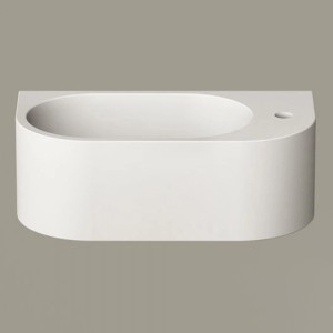 PAA Waschbecken RE/A, Mineralwerkstoff, 40x21x14 cm, weiß matt, für Gäste-WC.