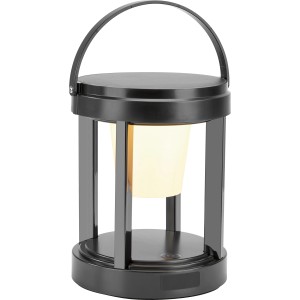 Solar-LED-Laterne Schwarz Rund Ø 13 cm x 18 cm