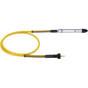 Proxxon Biegewelle Micromot 110/BF, Miniaturwerkzeug mit gelbem Kabel und Schnellspannfutter.