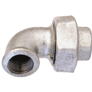 Winkelverschraubung aus Temperguss, 90 Grad, mit zwei Innengewinden (G 3/4).