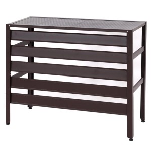 Braune Alu Verkleidung für Klimaanlage/Wärmepumpe (73x90x38cm) aus Metall.