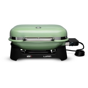 Weber Elektro-Tischgrill Lumin, mintgrün, 2200 W, 49x33 cm. Kompakter Grill für Balkon & Terrasse.
