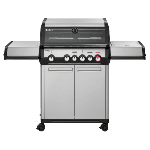 Enders Gasgrill Monroe Pro 4 SIKR Turbo mit Seitenkocher und Sichtfenster.