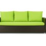 Gartensofa mit Lemon Kissen: 2-Sitzer Polyrattan Möbel mit Sitz- und Rückenkissen.